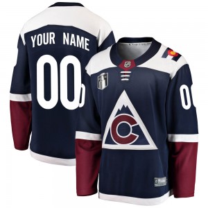 Fanatics Branded Custom Colorado Avalanche Youth Custom Breakaway Alternate 2022 Stanley Cup Final Patch Jersey - Navy