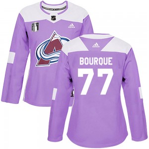 Adidas Raymond Bourque Colorado Avalanche Women's Authentic Fights Cancer Practice 2022 Stanley Cup Final Patch Jersey - Purple