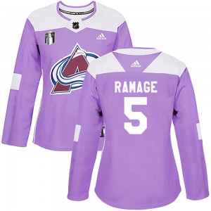 Adidas Rob Ramage Colorado Avalanche Women's Authentic Fights Cancer Practice 2022 Stanley Cup Final Patch Jersey - Purple