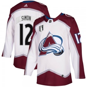 Adidas Chris Simon Colorado Avalanche Men's Authentic 2020/21 Away 2022 Stanley Cup Final Patch Jersey - White