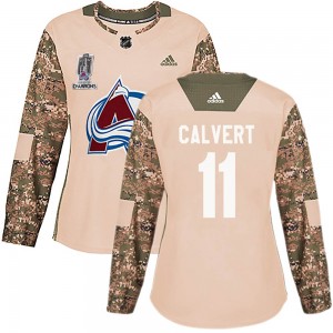 Adidas Matt Calvert Colorado Avalanche Women's Authentic Veterans Day Practice 2022 Stanley Cup Champions Jersey - Camo