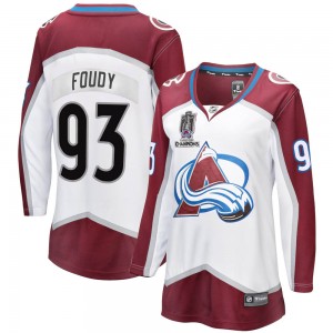 Fanatics Branded Jean-Luc Foudy Colorado Avalanche Women's Breakaway Away 2022 Stanley Cup Champions Jersey - White