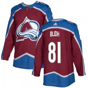 Adidas Youth Anton Blidh Colorado Avalanche Youth Authentic Burgundy Home Jersey