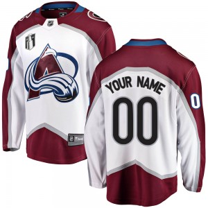 Fanatics Branded Custom Colorado Avalanche Youth Custom Breakaway Away 2022 Stanley Cup Final Patch Jersey - White