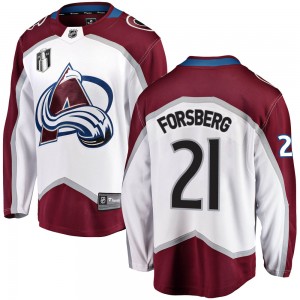 Fanatics Branded Peter Forsberg Colorado Avalanche Youth Breakaway Away 2022 Stanley Cup Final Patch Jersey - White