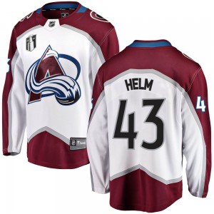 Fanatics Branded Darren Helm Colorado Avalanche Youth Breakaway Away 2022 Stanley Cup Final Patch Jersey - White