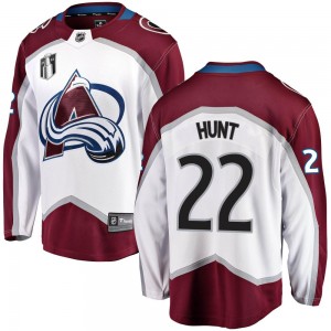 Fanatics Branded Dryden Hunt Colorado Avalanche Youth Breakaway Away 2022 Stanley Cup Final Patch Jersey - White