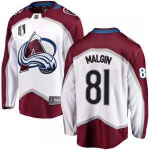 Fanatics Branded Denis Malgin Colorado Avalanche Youth Breakaway Away 2022 Stanley Cup Final Patch Jersey - White