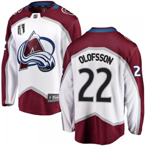 Fanatics Branded Fredrik Olofsson Colorado Avalanche Youth Breakaway Away 2022 Stanley Cup Final Patch Jersey - White