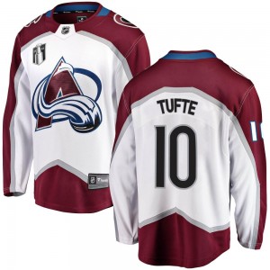 Fanatics Branded Riley Tufte Colorado Avalanche Youth Breakaway Away 2022 Stanley Cup Final Patch Jersey - White