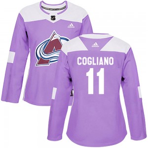 Adidas Andrew Cogliano Colorado Avalanche Women's Authentic Fights Cancer Practice Jersey - Purple