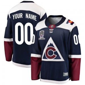 Fanatics Branded Custom Colorado Avalanche Youth Custom Breakaway Alternate 2022 Stanley Cup Champions Jersey - Navy