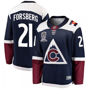 Fanatics Branded Peter Forsberg Colorado Avalanche Youth Breakaway Alternate 2022 Stanley Cup Champions Jersey - Navy