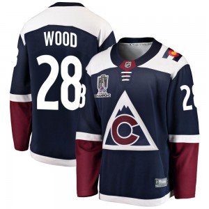 Fanatics Branded Miles Wood Colorado Avalanche Youth Breakaway Alternate 2022 Stanley Cup Champions Jersey - Navy