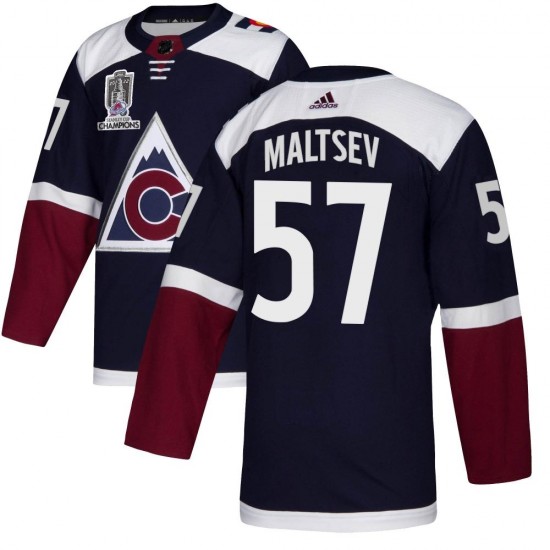 Adidas Mikhail Maltsev Colorado Avalanche Youth Authentic Alternate 2022 Stanley Cup Champions Jersey - Navy