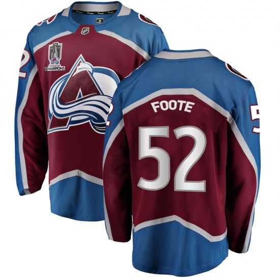 Fanatics Branded Youth Adam Foote Colorado Avalanche Youth Breakaway Maroon Home 2022 Stanley Cup Champions Jersey