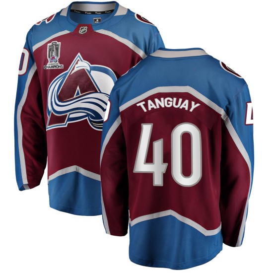 Fanatics Branded Youth Alex Tanguay Colorado Avalanche Youth Breakaway Maroon Home 2022 Stanley Cup Champions Jersey