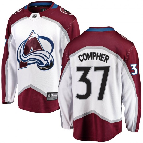 Fanatics Branded J.t. Compher Colorado Avalanche Youth J.T. Compher Breakaway Away Jersey - White