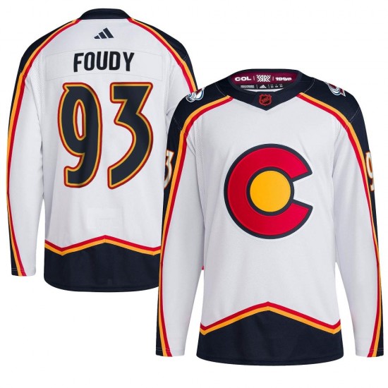 Adidas Jean-Luc Foudy Colorado Avalanche Youth Authentic Reverse Retro 2.0 Jersey - White