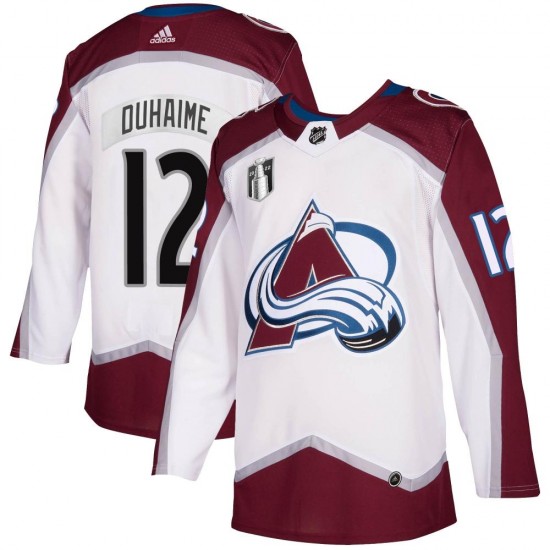 Adidas Brandon Duhaime Colorado Avalanche Youth Authentic 2020/21 Away 2022 Stanley Cup Final Patch Jersey - White