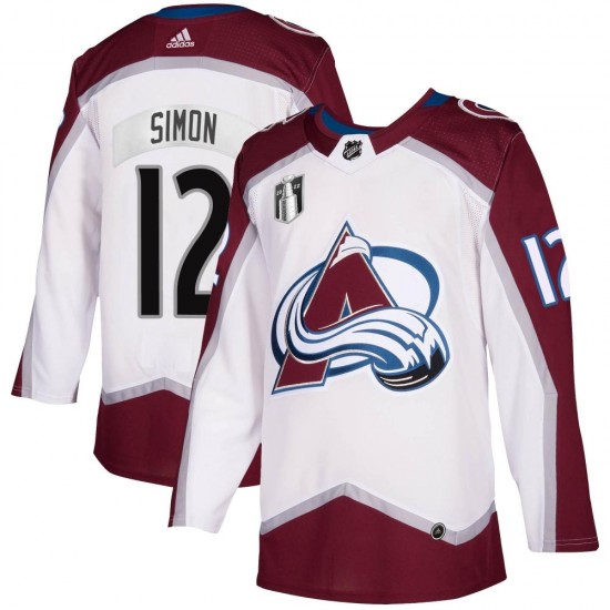 Adidas Chris Simon Colorado Avalanche Youth Authentic 2020/21 Away 2022 Stanley Cup Final Patch Jersey - White