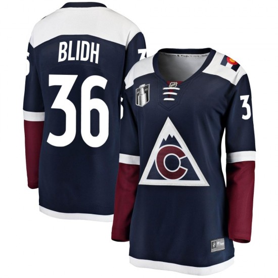 Fanatics Branded Anton Blidh Colorado Avalanche Women's Breakaway Alternate 2022 Stanley Cup Final Patch Jersey - Navy