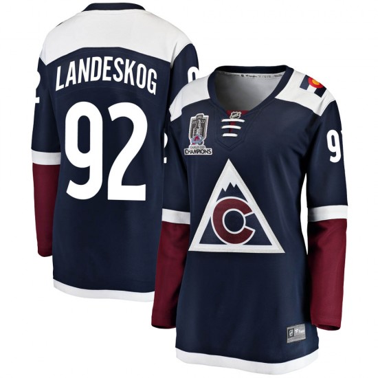 Fanatics Branded Gabriel Landeskog Colorado Avalanche Women's Breakaway Alternate 2022 Stanley Cup Champions Jersey - Navy