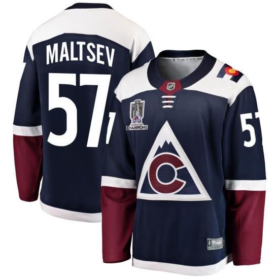 Fanatics Branded Mikhail Maltsev Colorado Avalanche Men's Breakaway Alternate 2022 Stanley Cup Champions Jersey - Navy