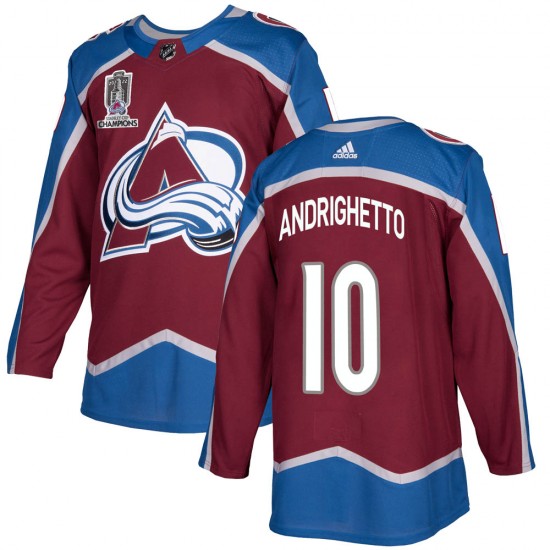 Adidas Youth Sven Andrighetto Colorado Avalanche Youth Authentic Burgundy Home 2022 Stanley Cup Champions Jersey
