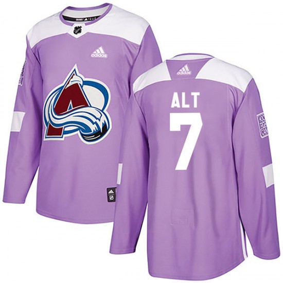 Adidas Mark Alt Colorado Avalanche Youth Authentic Fights Cancer Practice Jersey - Purple