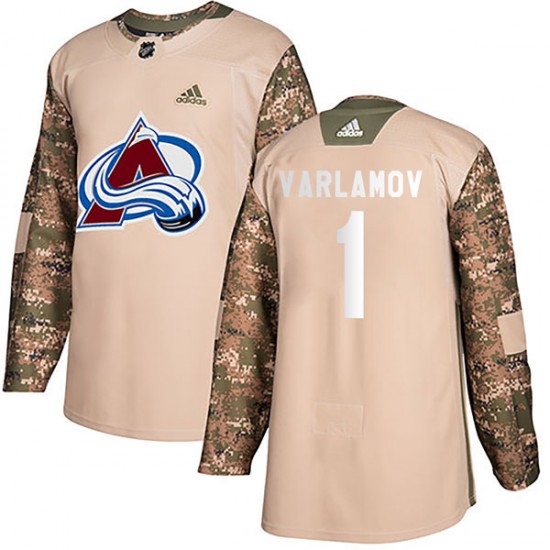 Adidas Semyon Varlamov Colorado Avalanche Men's Authentic Veterans Day Practice Jersey - Camo