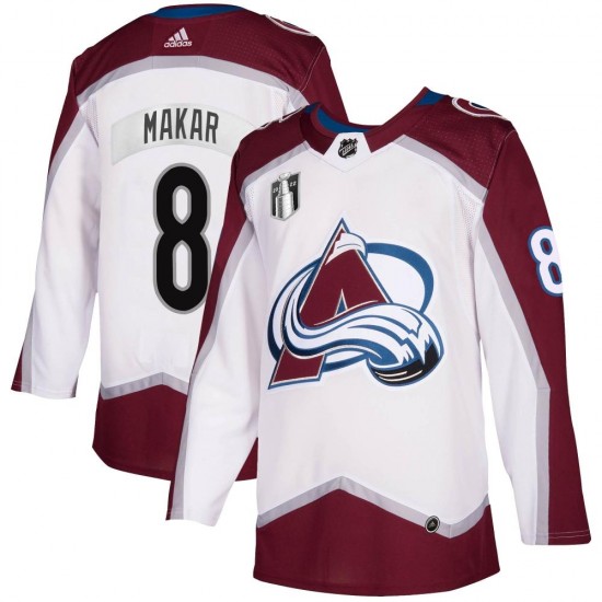 Adidas Cale Makar Colorado Avalanche Men's Authentic 2020/21 Away 2022 Stanley Cup Final Patch Jersey - White
