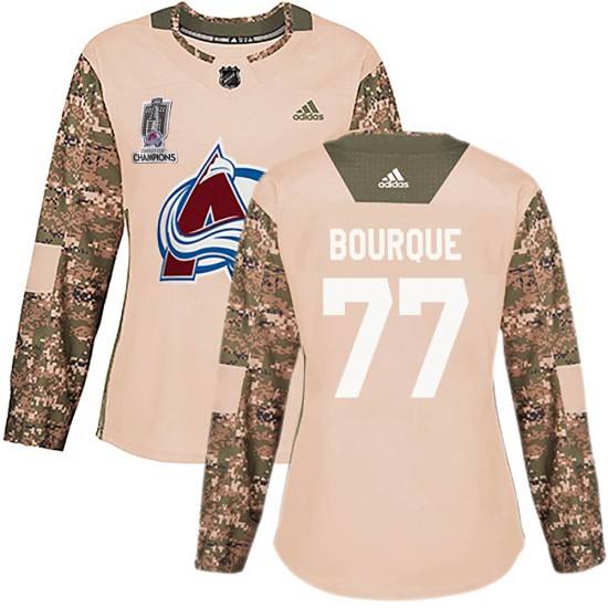 Adidas Raymond Bourque Colorado Avalanche Women's Authentic Veterans Day Practice 2022 Stanley Cup Champions Jersey - Camo