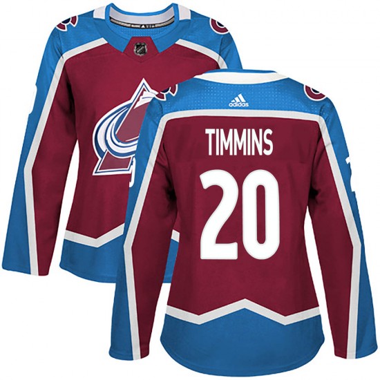 Adidas Women's Conor Timmins Colorado Avalanche Women's Authentic ized Burgundy Home Jersey