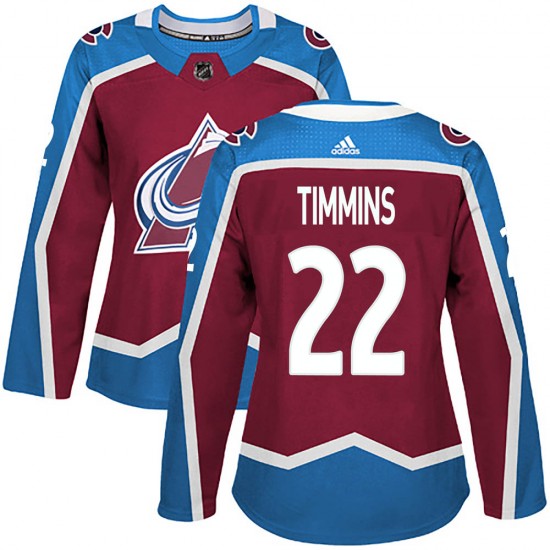 Adidas Women's Conor Timmins Colorado Avalanche Women's Authentic Burgundy Home Jersey