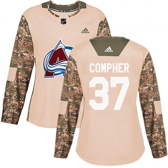 Adidas J.t. Compher Colorado Avalanche Women's Authentic J.T. Compher Veterans Day Practice Jersey - Camo
