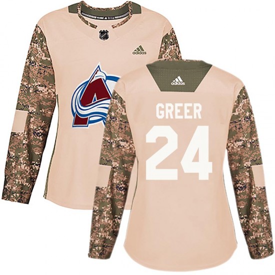Adidas A.J. Greer Colorado Avalanche Women's Authentic Veterans Day Practice Jersey - Camo