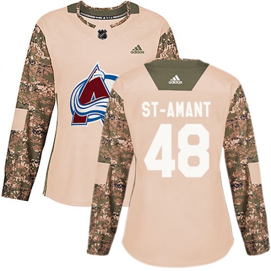 Adidas Shawn St-Amant Colorado Avalanche Women's Authentic Veterans Day Practice Jersey - Camo