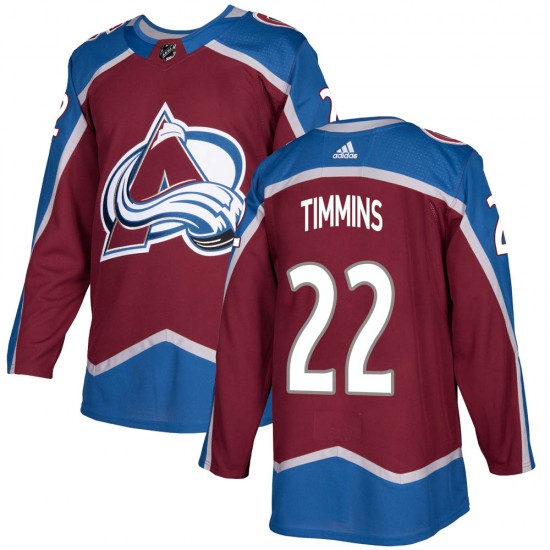 Adidas Youth Conor Timmins Colorado Avalanche Youth Authentic Burgundy Home Jersey