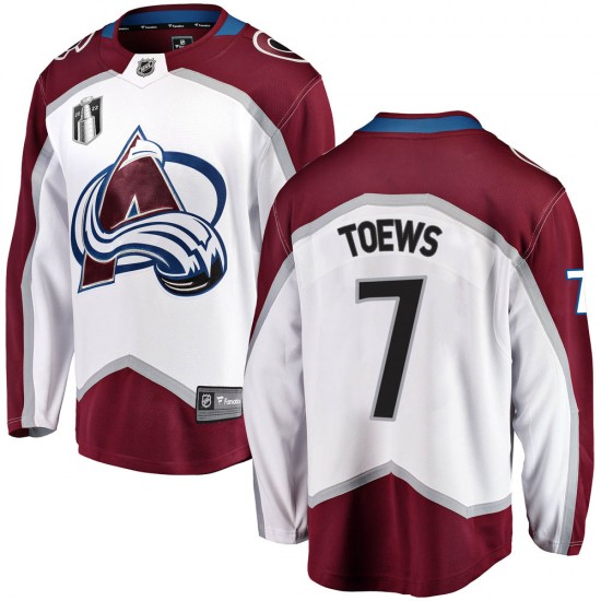 Fanatics Branded Devon Toews Colorado Avalanche Youth Breakaway Away 2022 Stanley Cup Final Patch Jersey - White