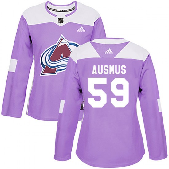 Adidas Gage Ausmus Colorado Avalanche Women's Authentic Fights Cancer Practice Jersey - Purple
