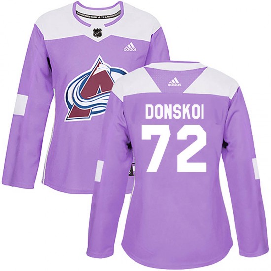 Adidas Joonas Donskoi Colorado Avalanche Women's Authentic Fights Cancer Practice Jersey - Purple