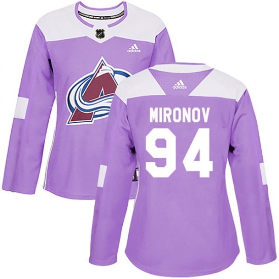 Adidas Andrei Mironov Colorado Avalanche Women's Authentic Fights Cancer Practice Jersey - Purple