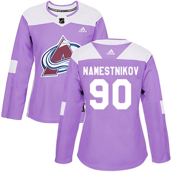 Adidas Vladislav Namestnikov Colorado Avalanche Women's Authentic ized Fights Cancer Practice Jersey - Purple