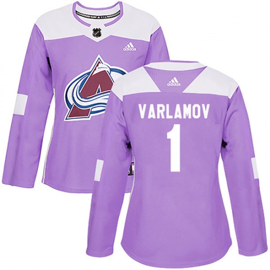 Adidas Semyon Varlamov Colorado Avalanche Women's Authentic Fights Cancer Practice Jersey - Purple