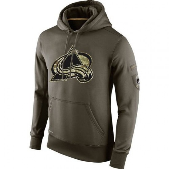Nike  Men's Colorado Avalanche Olive Salute To Service KO Performance Hoodie