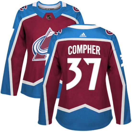 Adidas J.t. Compher Colorado Avalanche Women's Authentic J.T. Compher Burgundy Home Jersey - Red
