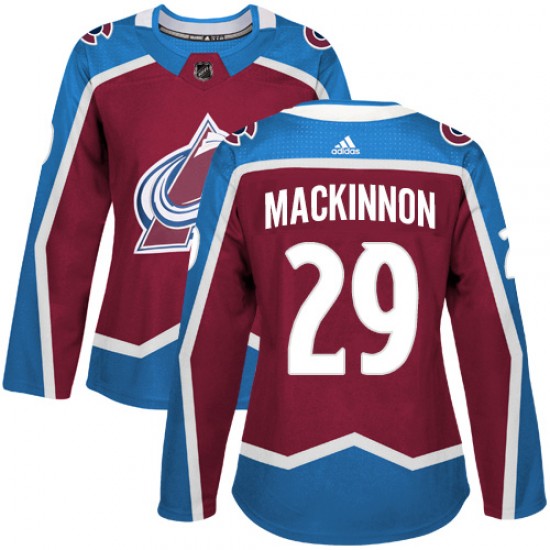 Adidas Nathan MacKinnon Colorado Avalanche Women's Authentic Burgundy Home Jersey - Red