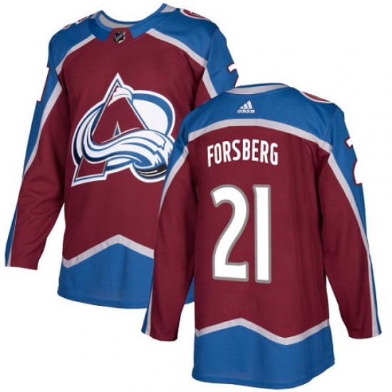 Adidas Peter Forsberg Colorado Avalanche Youth Authentic Burgundy Home Jersey - Red