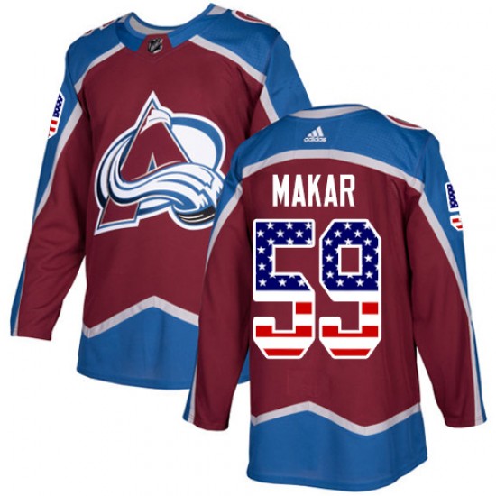 Adidas Cale Makar Colorado Avalanche Men's Authentic Burgundy USA Flag Fashion Jersey - Red